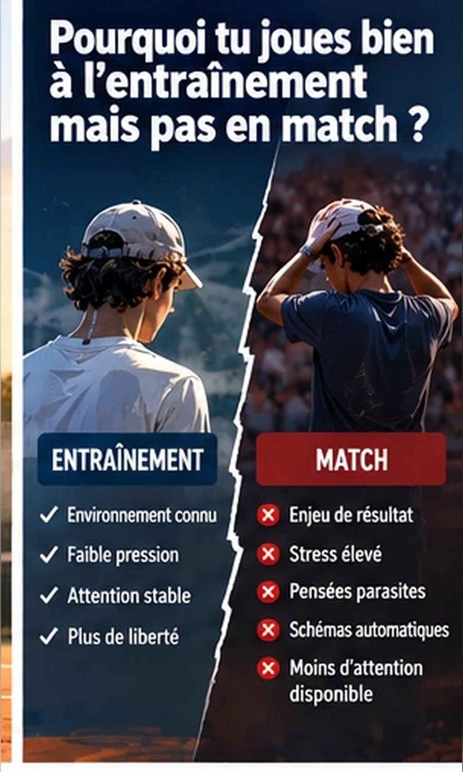 Pourquoi tu joues bien à l’entraînement mais pas en match ?