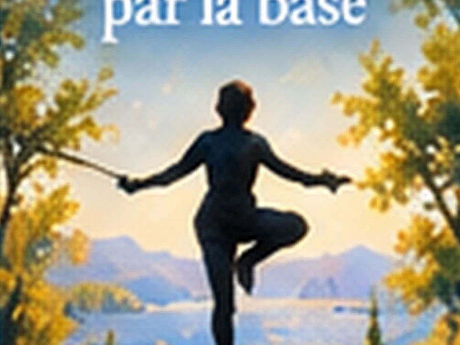 Silhouette en équilibre sur une jambe sur un rocher, l’équilibre commence par la base