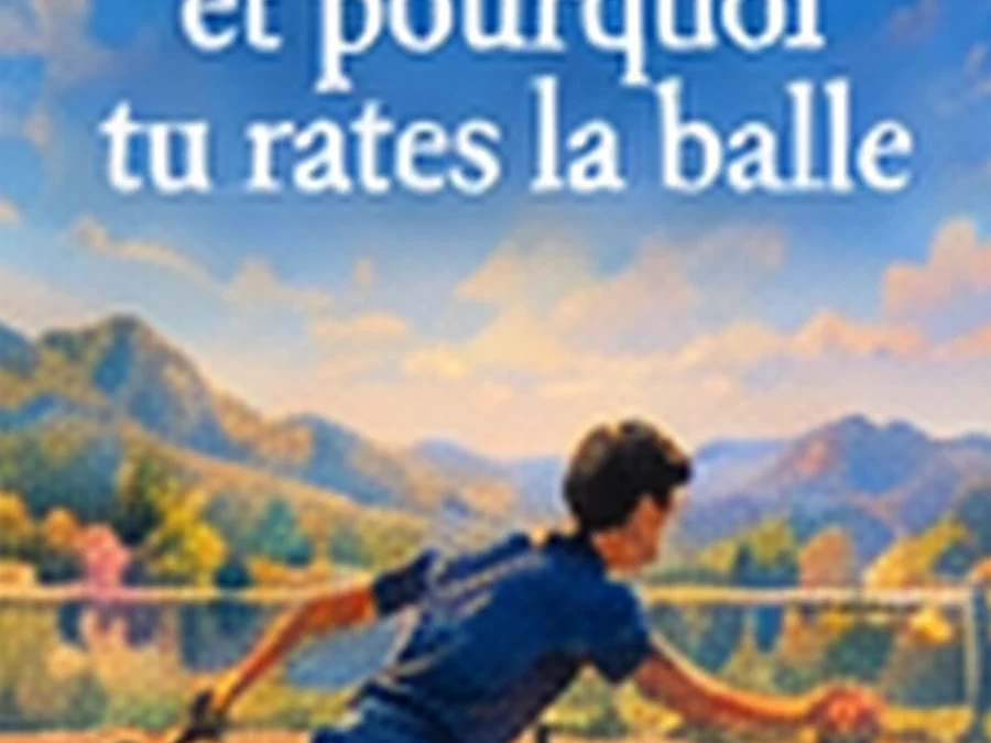 Joueur de tennis crispé en pleine frappe devant la baie, pourquoi tu forces et pourquoi tu rates la balle