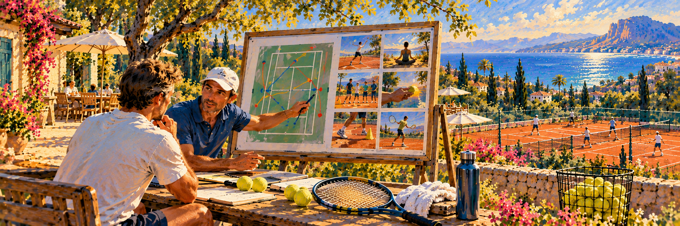 Programme de formation tennis : le joueur échange avec un entraîneur pour construire son parcours
