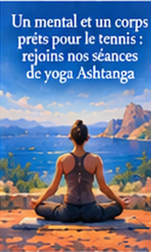 Femme en méditation face à la mer, un mental et un corps prêts pour le tennis grâce aux séances de yoga Ashtanga